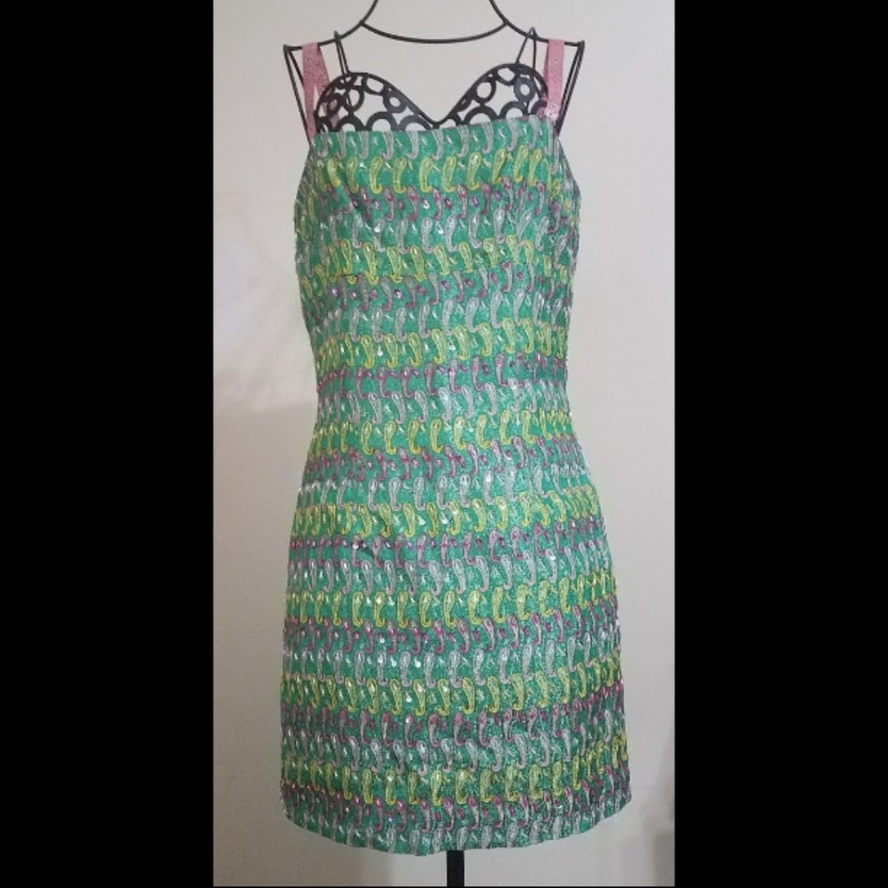 🔥Vintage Nanette Lepore Beaded Paisley Dress